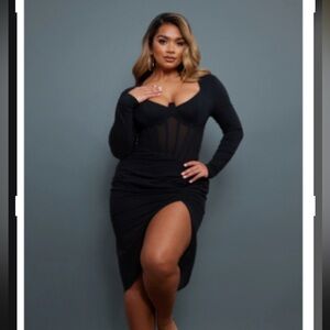 PrettyLittleThing Black Long Sleeve Dress
